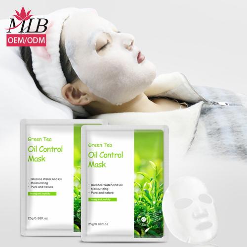 Green tea cotton facial mask sheet